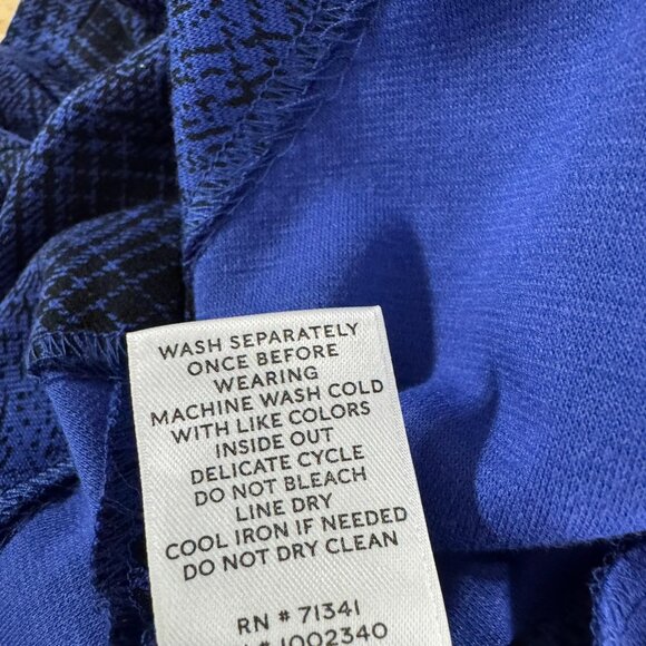 L.L.‎ Bean Signature Dress Womens Size 6 Plaid Blue Black 3/4 Sleeve DR-1715 - Picture 9 of 9